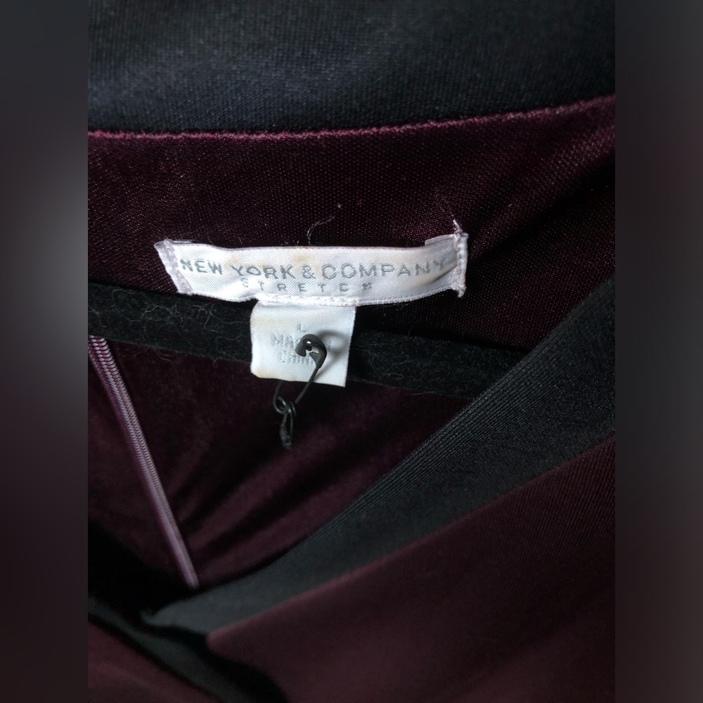 New York & Company Plum and Black Midi Dress - Picture 10 of 16